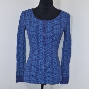 Aeropostale Blue Snowflake Long Sleeve Tee